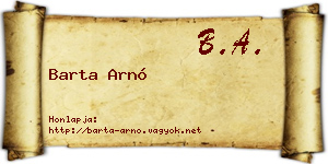 Barta Arnó névjegykártya